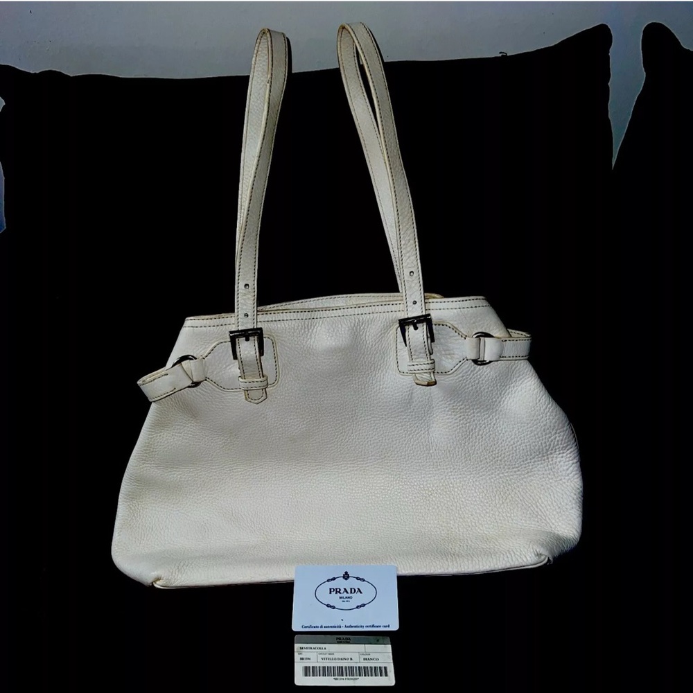 Prada Vitello Daino BR1594. Authentic Shoulder Bag. Read Description About Stain